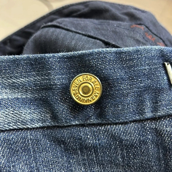 7 For All Mankind Dark Rinse Flare 30 Trouser Low Rise Y2K - Picture 13 of 16